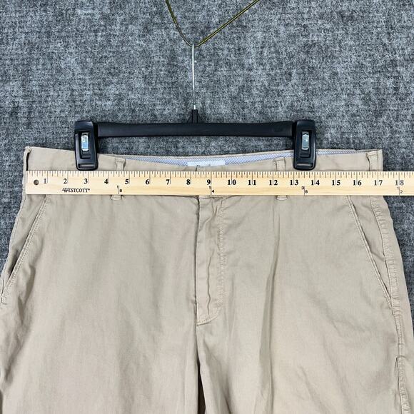 Peter Millar Mens Basic Khaki Chino Shorts 34 Beige Preppy Club Golfing Everyday - Picture 7 of 9